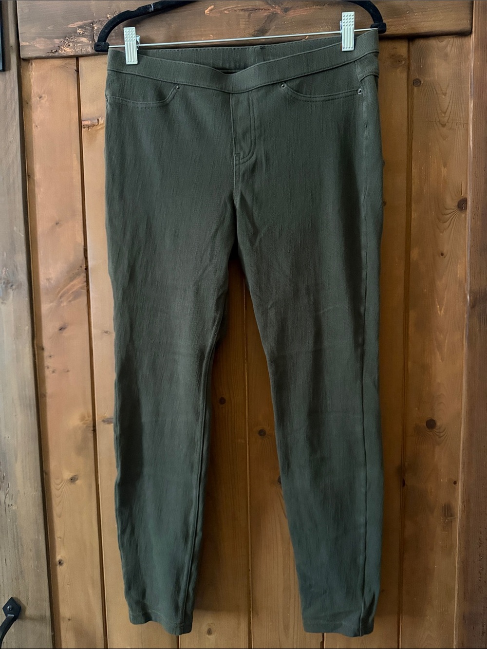 Hue Original Shadow Olive Denim Stretch Leggings